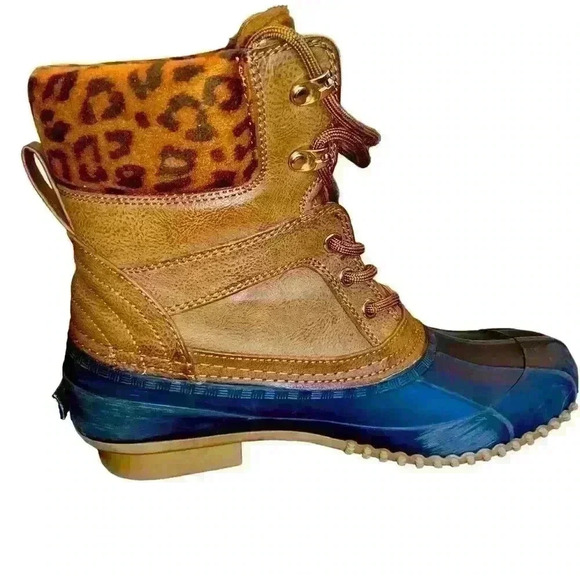 Tommy Hilfiger Womens Lined Duck Boots Size 9 Brown Leopard Print Active outdoor - Picture 4 of 8